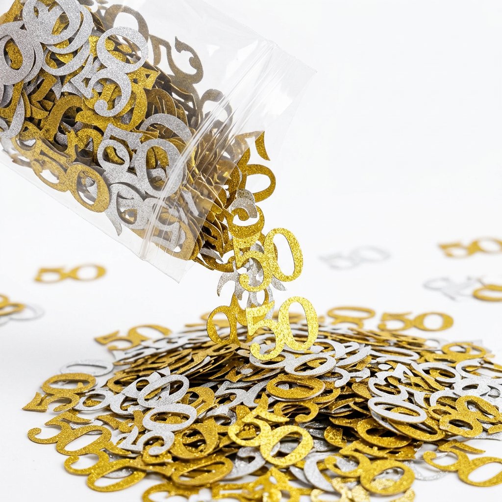 120Pcs 50th Birthday Confetti  - огляд і ціна Table Number Gold